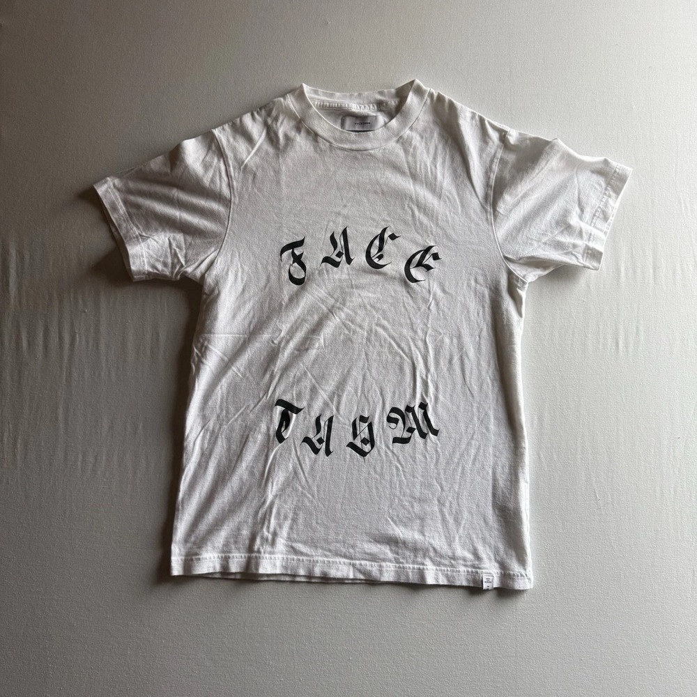 Facetasm Mens White Gothic Graphic T-Shirt Gross Face Mutations Size 5 Japan